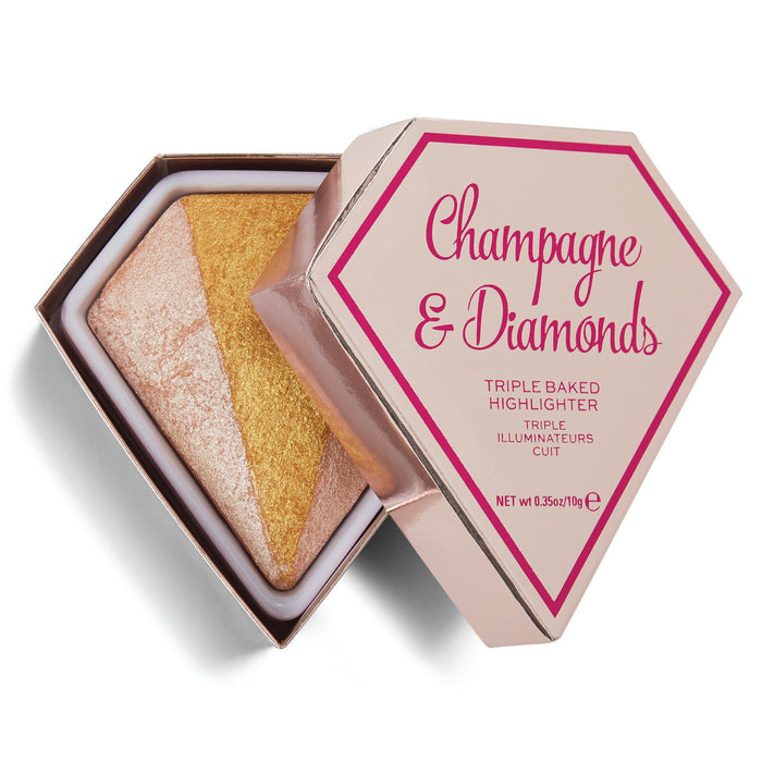 Pudră iluminatoare I Heart Revolution Champagne & Diamonds, coaptă de trei ori, 10 g