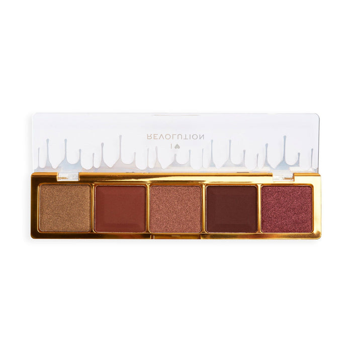 Paletă de farduri de pleoape I Heart Revolution Mini Chocolate, Ganache de ciocolată cu lapte, 5 nuanțe, 5,5 g