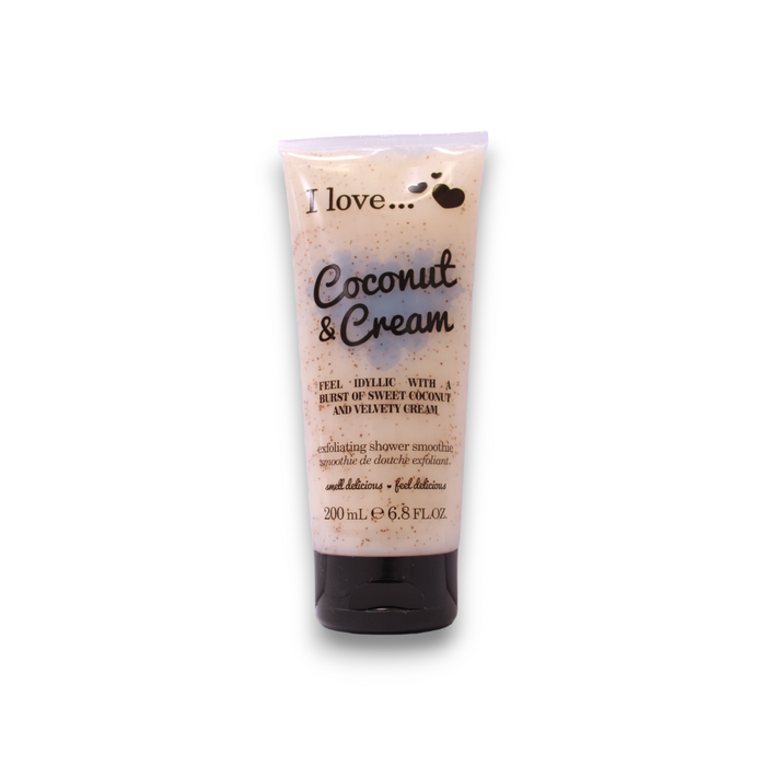 Gel de duș exfoliant I Love Coconut & Cream, 200 ml