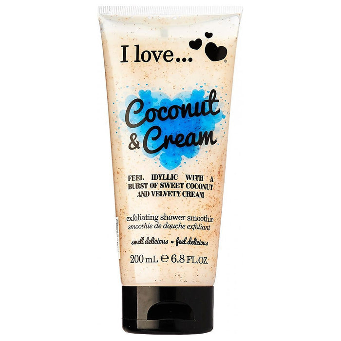 Gel de duș exfoliant I Love Coconut & Cream, 200 ml