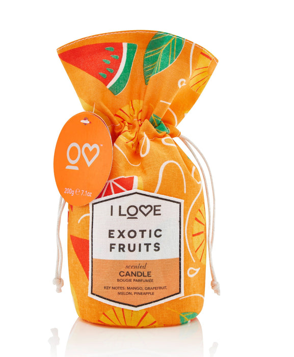 Lumânare parfumată I Love Exotic Fruits, cu mango, grapefruit, pepene și ananas, 160 g