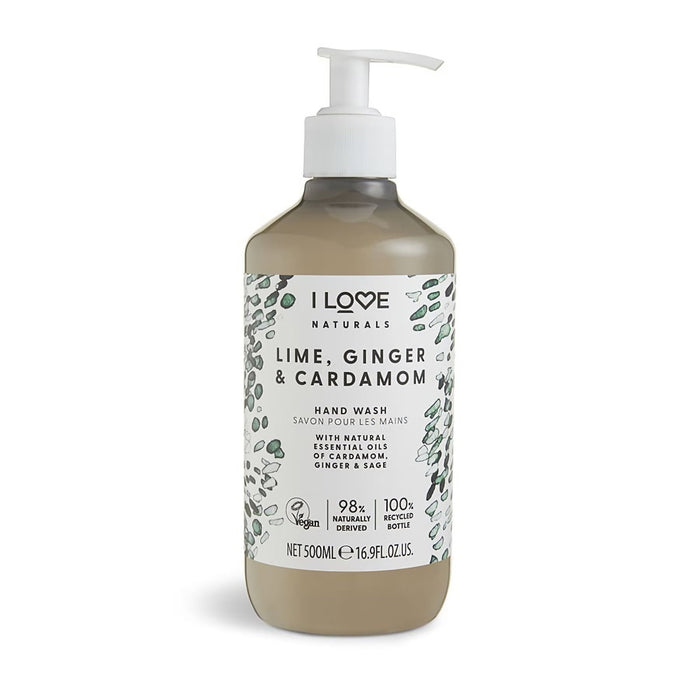 Săpun lichid pentru mâini I Love Naturals Collection Lime, Ginger & Cardamom, 500 ml