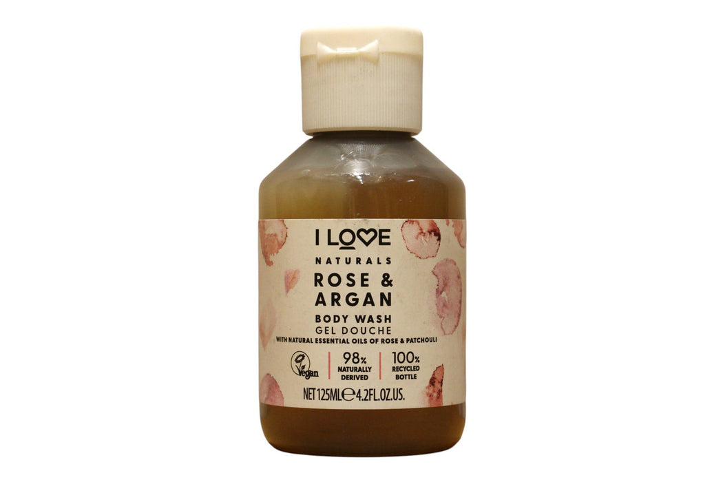 Gel de duș I Love Naturals Rose & Argan, hidratant, pentru toate tipurile de piele, 125 ml