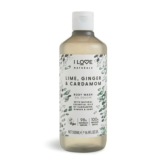 Gel de duș I Love Naturals Collection Lime, Ginger & Cardamom, hidratant, pentru toate tipurile de piele, 500 ml