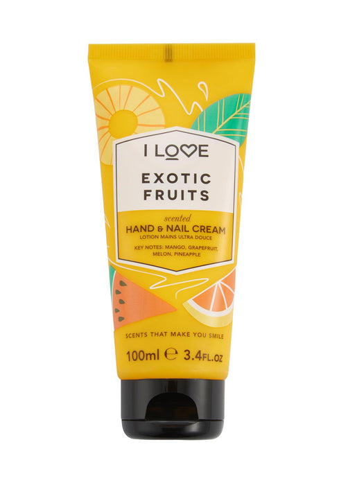 Cremă hidratantă pentru mâini și unghii I Love Signature Collection Exotic Fruits, fructe exotice, 100 ml