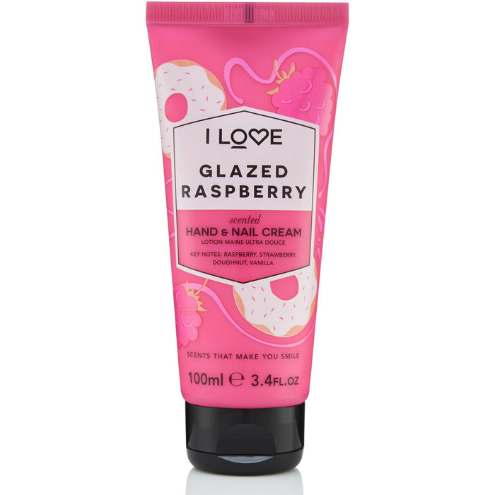 Cremă pentru mâini și unghii I Love Signature Collection Glazed Raspberry, hidratantă, 100 ml