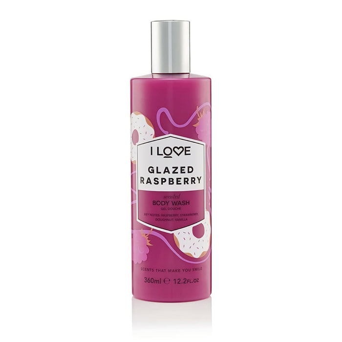 Gel de duș I Love Signature Collection, zmeură glazurată, fără parabeni, 360 ml