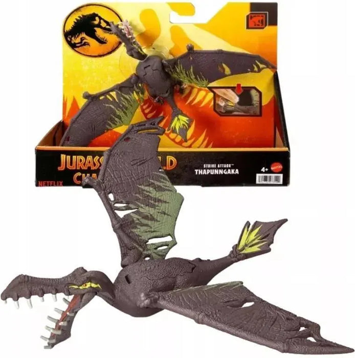 Figurină dinozaur Mattel Jurassic World Chaos Theory, Thapunngaka Strike Attack, 4+ ani