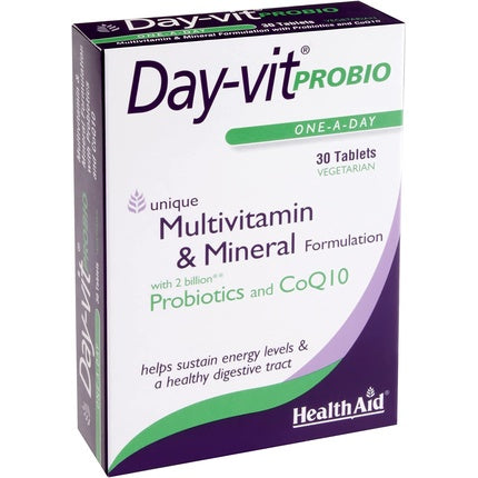 HealthAid Day-vit PROBIO, Multivitamină și Mineral, 30 Tablete Vegetariene