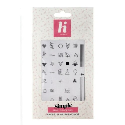 Set de Stickere pentru Unghii Hi Hybrid, Culoare Neagră, 6.2 x 12.2 cm