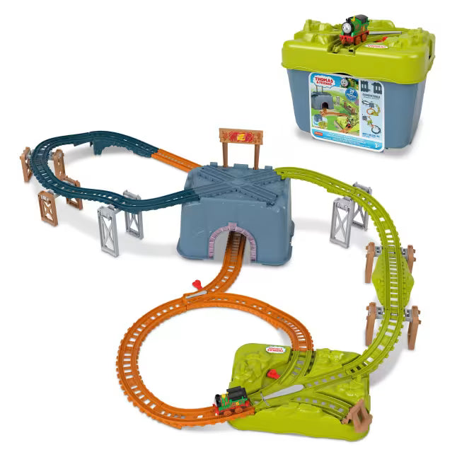 Set de construcție șine Mattel Thomas & Friends, locomotiva Percy, 29 de piese, 3+ ani
