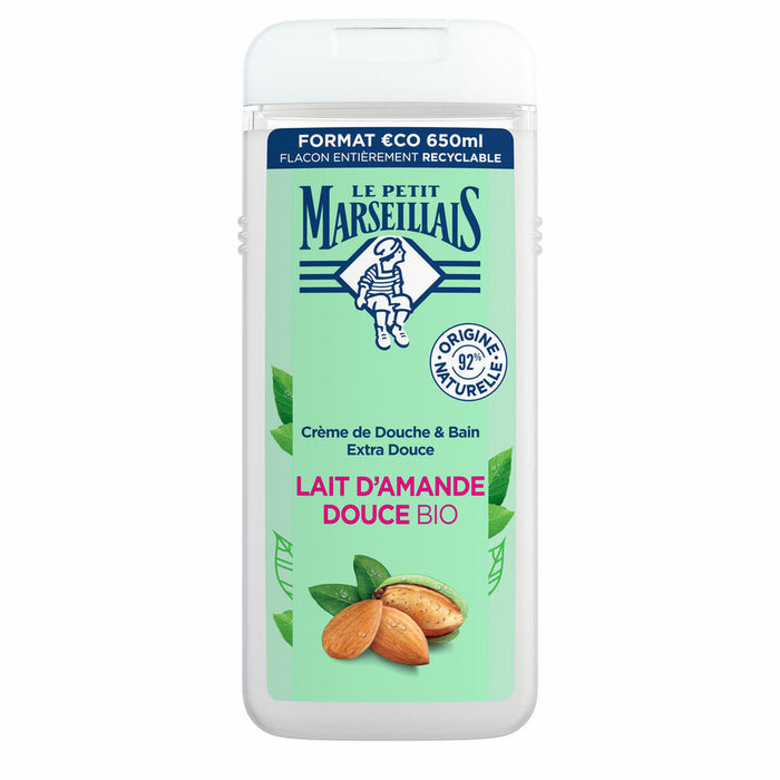 Gel de duș, Le Petit Marseillais, lapte de migdale dulci, 650 ml