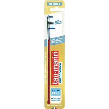 Periuță de dinți ortodontică, Tau Marin, Medium, antibacteriană