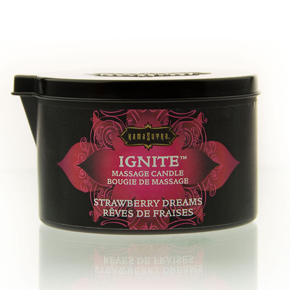 Lumânare de masaj, Kama Sutra, Strawberry Dreams, 170 g, roșu