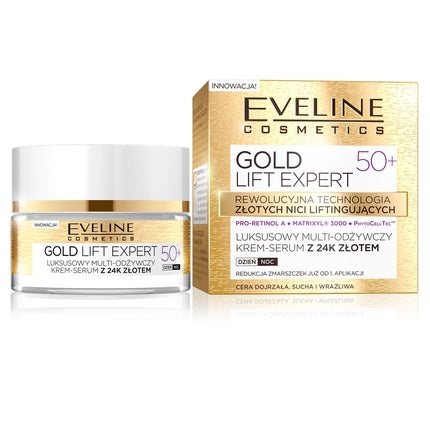 Cremă-Serum, Eveline Cosmetics, Gold Lift Expert, 50 ml