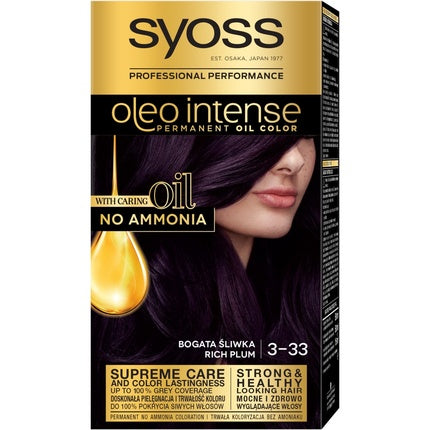 Vopsea de păr, Syoss, Oleo Intense, Rich Plum, 50 ml