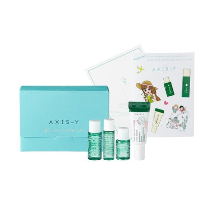 Set îngrijire facială Axis-Y Mini Glow, gel de curățare, toner, ser