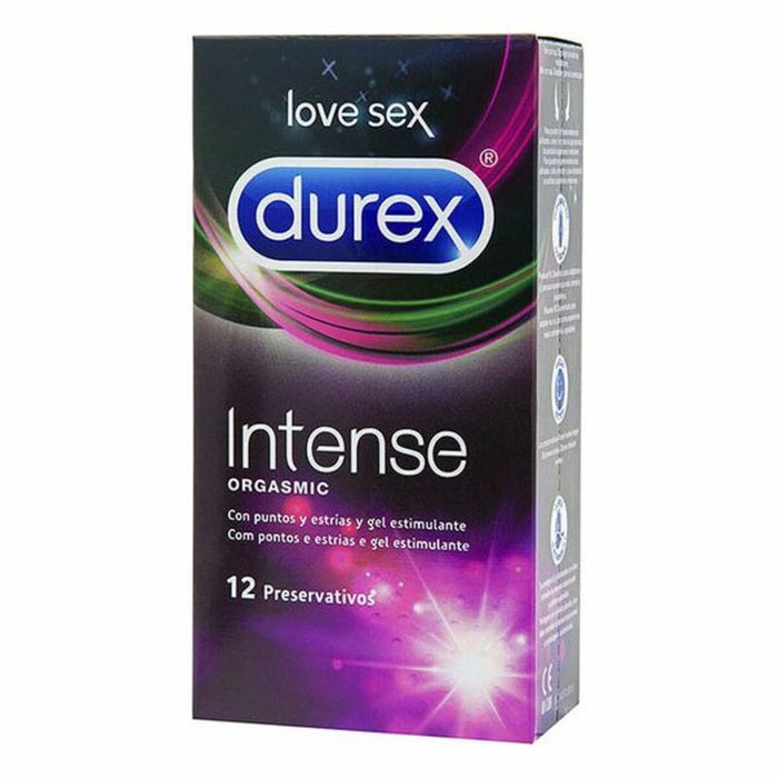 Prezervative Durex Intense Orgasmic, latex natural, 12 bucăți