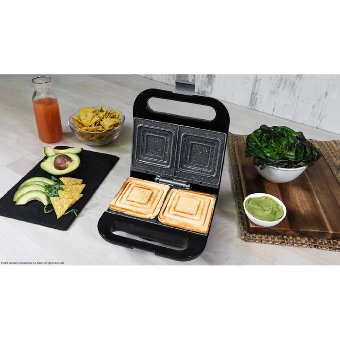 Sandwich Maker Cecotec Rock'nToast Squared, oțel inoxidabil, 750W