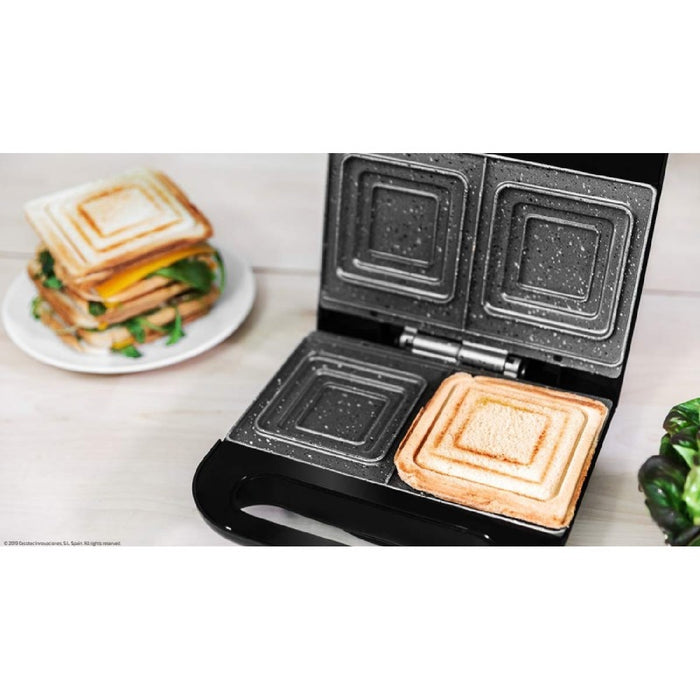 Sandwich Maker Cecotec Rock'nToast Squared, oțel inoxidabil, 750W