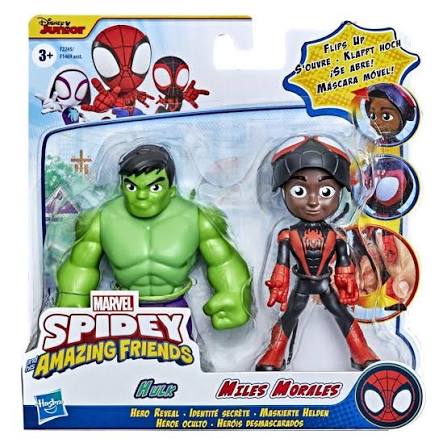Set de figurine Hasbro Marvel Spidey și prietenii săi extraordinari, Hulk și Miles Morales, 3+ ani