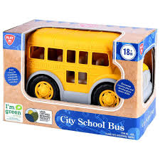 Autobuz de jucărie PlayGo City School Bus, plastic pe bază biologică, 18+ luni