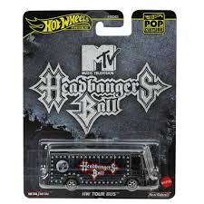 Autobuz de jucărie Mattel Hot Wheels Pop Culture, Metallica Tour Bus, scara 1:64