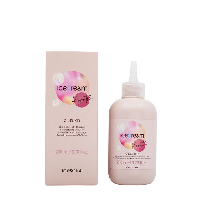 Elixir cu ulei pentru păr Inebrya Ice Cream Keratin, restructurant, 200 ml