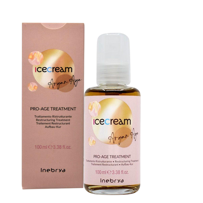 Tratament cu ulei pentru păr Inebrya Ice Cream Pro-Age Argan Age, restructurant, cu ulei de argan, 100 ml
