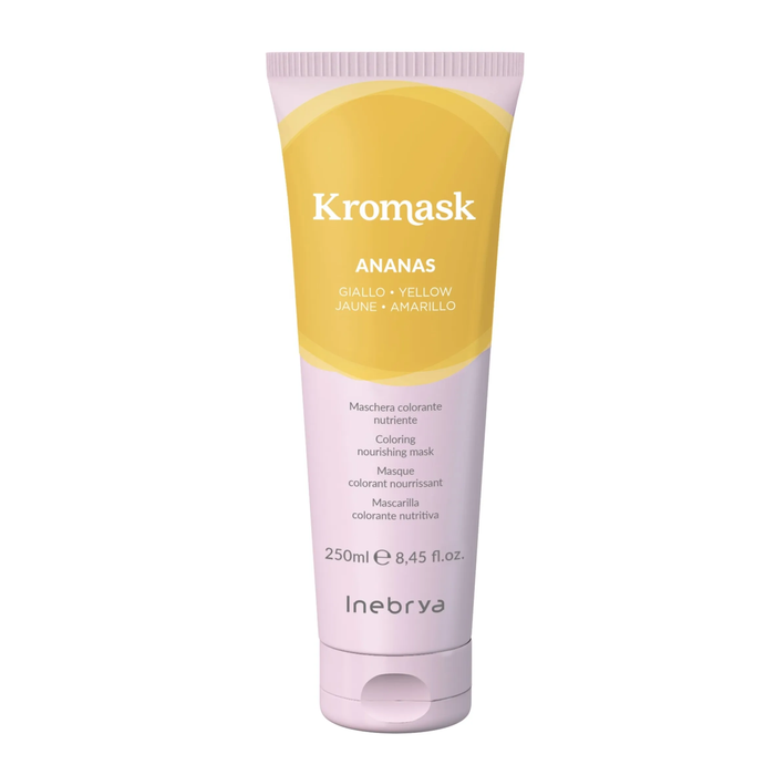 Mască de colorare pentru păr Inebrya Kromask, hrănitoare, nuanța Yellow, 250 ml