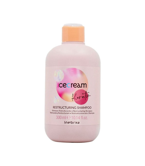 Șampon pentru păr Inebrya Ice Cream Keratin, restructurant, pentru netezire, 300 ml