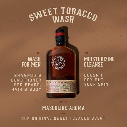Gel de Duș 18.21 Man Made Wash, Sweet Tobacco, 530ml