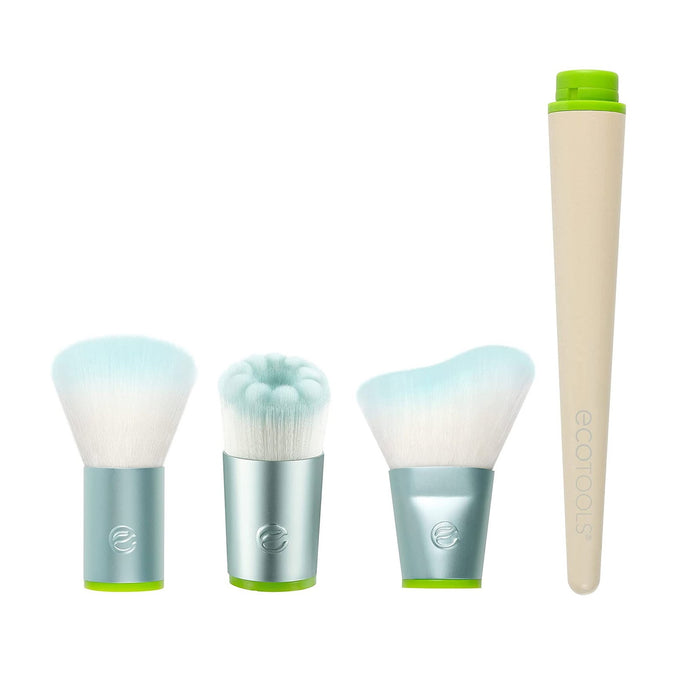 Set pensule de machiaj EcoTools Interchangeables, pentru fond de ten și fard de obraz, 5 piese