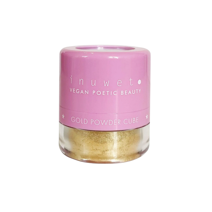 Pudră iluminatoare liberă Inuwet Gold Powder Cube, vegană, efect glow, 3,5 g