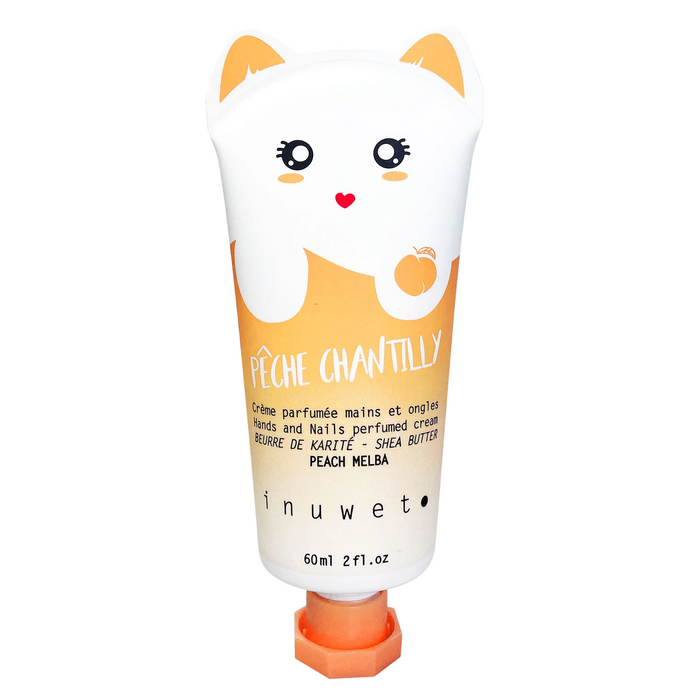 Cremă pentru mâini Inuwet Peach Malba, hidratantă și emolientă, vegană, cu parfum fructat, 60 ml