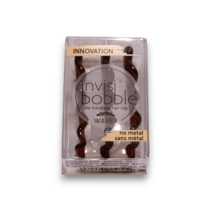 Set de cleme de păr InvisiBobble WAVER, fără metal, nuanța Pretty Dark, 3 buc