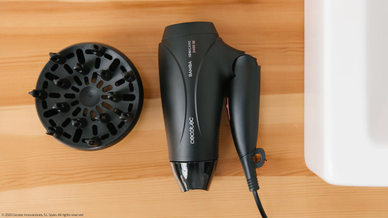 Uscător de păr de călătorie Cecotec IoniCare 5450 Power&Go Pro Fire, 2400 W, funcție de ionizare, mâner pliabil