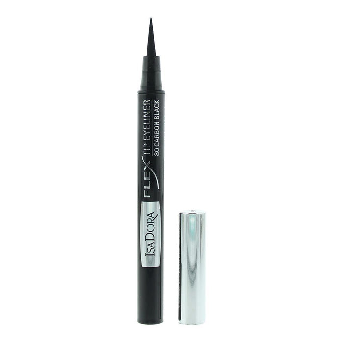 Eyeliner lichid IsaDora Flex Tip, nuanța 80 Carbon Black, 1,2 ml