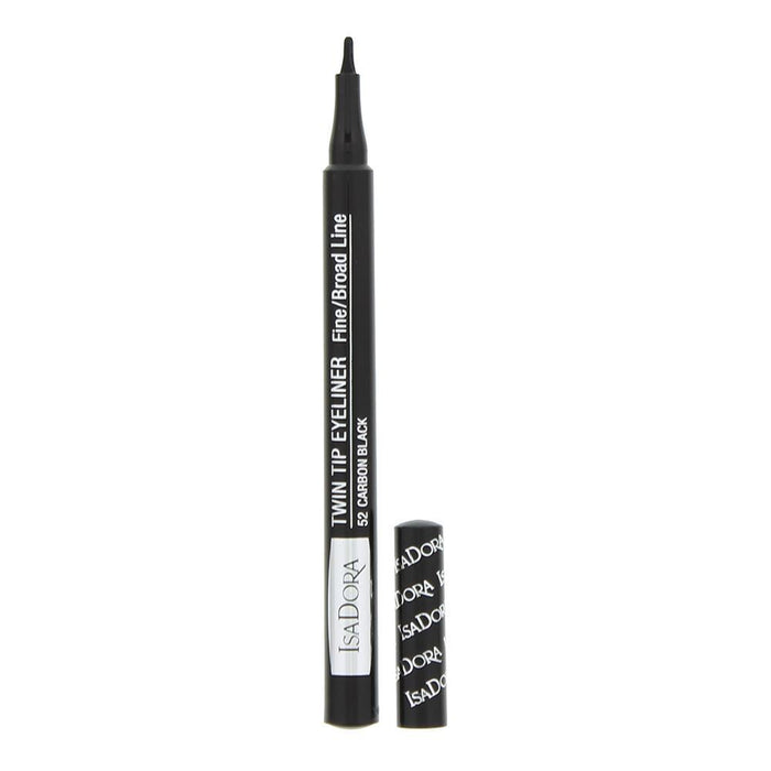 Tuș de ochi lichid IsaDora Twin Tip, nuanța 52 Carbon Black, 1 ml