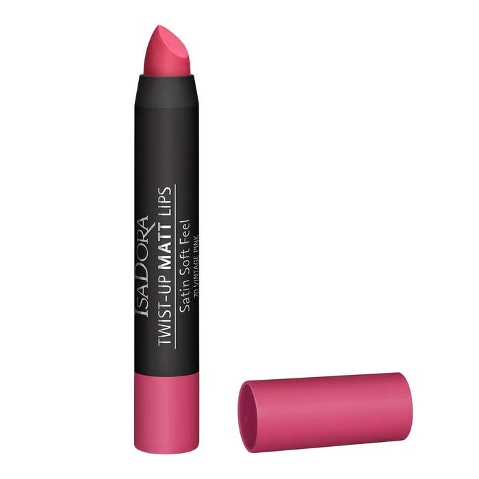 Ruj cremos IsaDora Twist-Up Matt, nuanța 70 Vintage Pink, 3,3 g