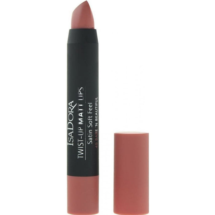 Ruj mat IsaDora Twist-Up Matt Lips, nuanța 49 Bare 'N Beautiful, 3,3 g