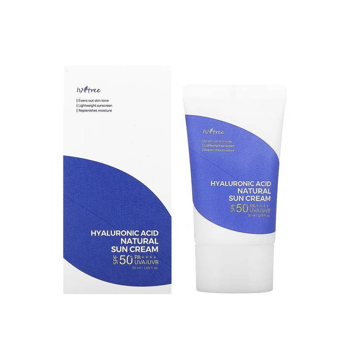 Cremă de față Isntree Hyaluronic Acid Natural Sun Cream, hidratantă, calmantă, SPF 50+, 50 ml