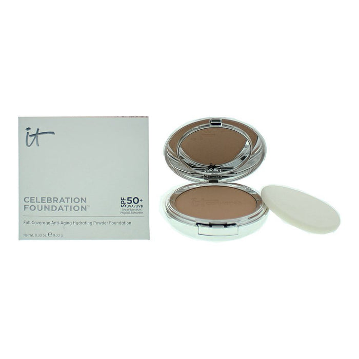 Fond de ten compact It Cosmetics Celebration, acoperire completă, nuanța Rich, SPF 50+, 9 g