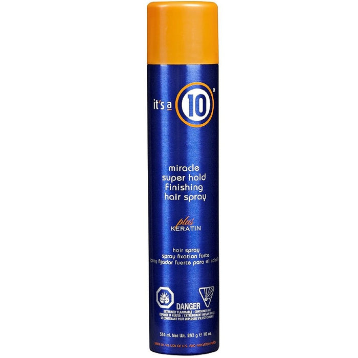 Fixativ It's a 10 Miracle Super Hold Finishing Spray Plus Keratin, fixare extra puternică, 334 ml