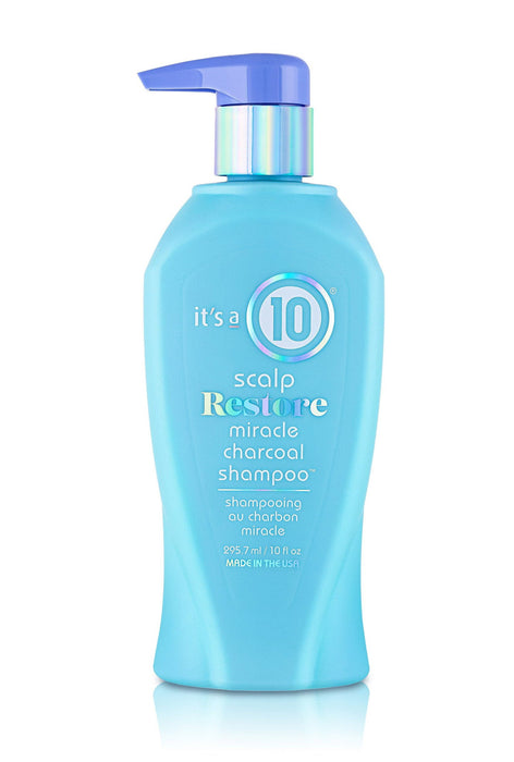 Șampon It's a 10 Scalp Restore Miracle, cu cărbune, pentru exces de sebum și reziduuri de produs, 295,7 ml