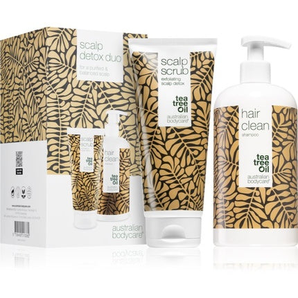 Set Cadou Scalp Detox Duo, Australian Bodycare, Șampon Hair Clean și Scrub Scalp, cu Ulei de Ceai din Tei, 155g