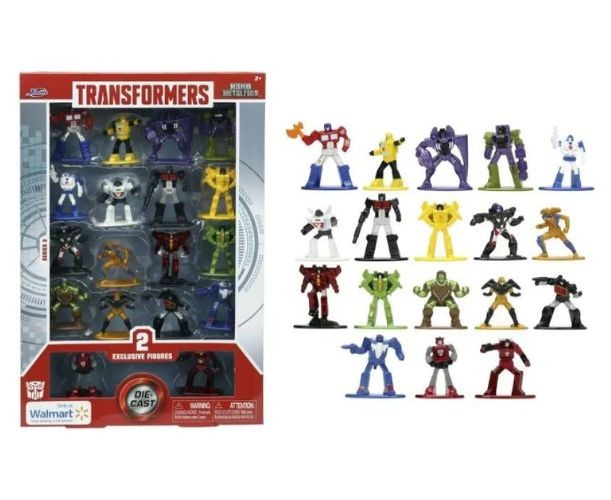Set de figurine Jada Toys Transformers Nano, 18 figurine metalice, 3+ ani