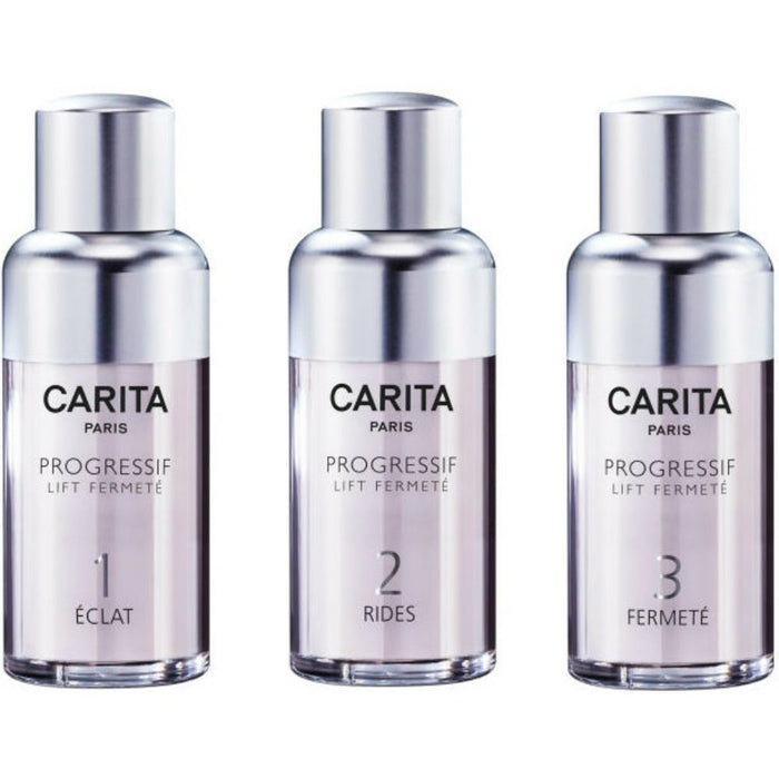 Set seruri faciale Carita Paris Jeunesse Originelle Progressif Lift Fermeté: Éclat + Rides + Fermeté, cu AHA, 3 x 15 ml