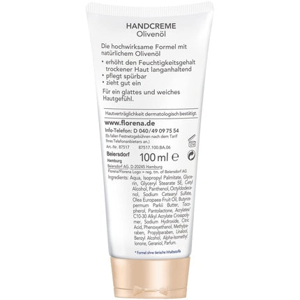 Cremă de mâini Florena cu ulei de măsline, 100 ml