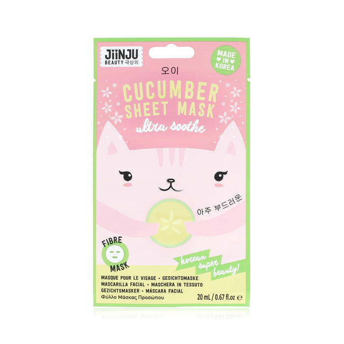 Mască facială JiinJu Beauty Cucumber Sheet Mask, hidratantă, calmantă, 20 ml